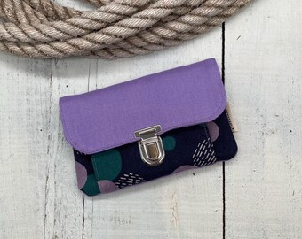 “DOTS” wallet, purple/green