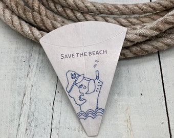 Strandascher „SAVE THE BEACH“ (5er Set)