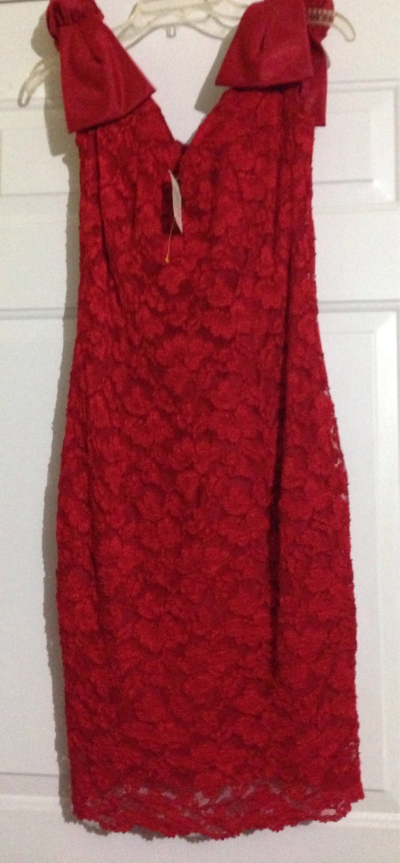 Little red dress size 12 vintage 80s - image 1