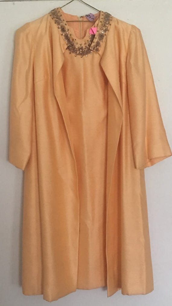 Madman or west wing look 2 peice 60s silk dress se