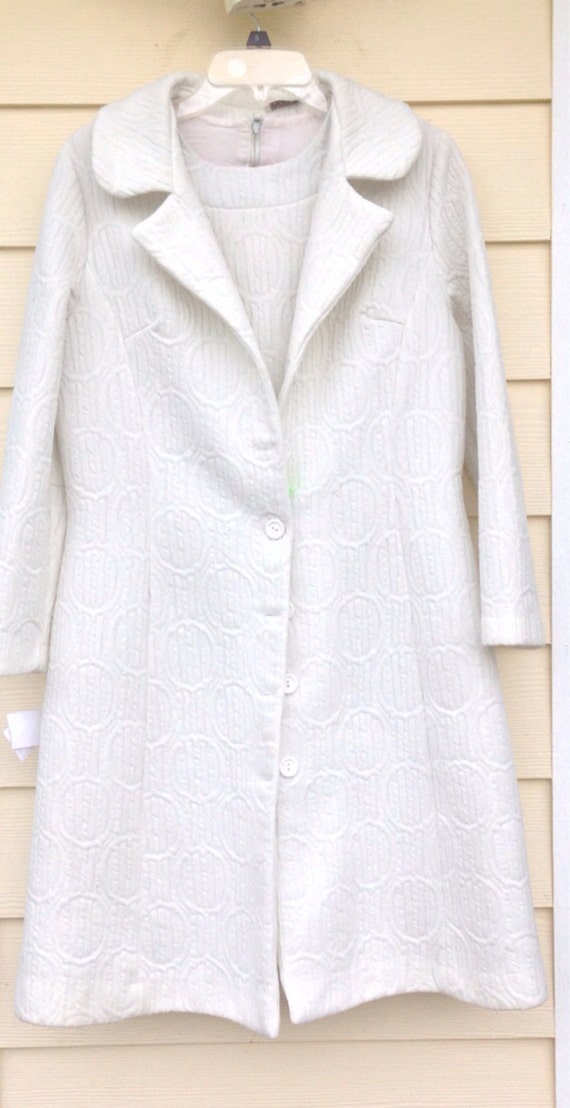 1960s vintage size 12 -14 Two-piece White dress an