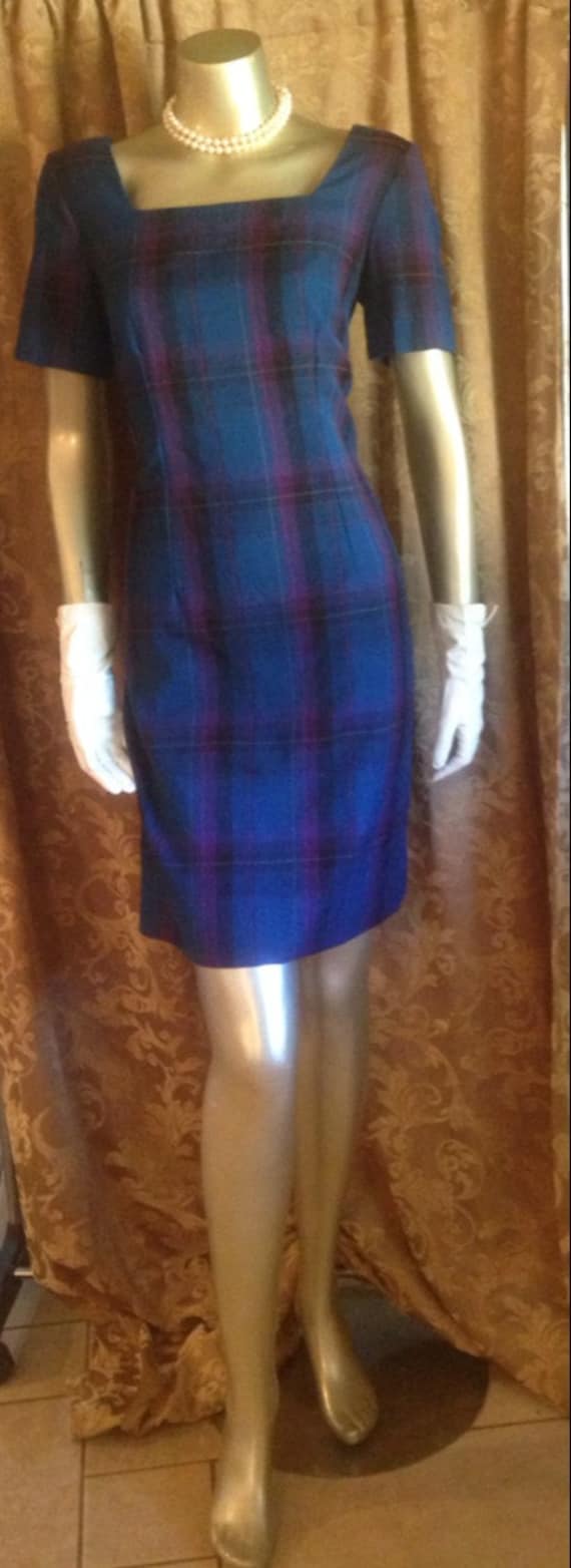 Vintage wool plaid dress - image 1