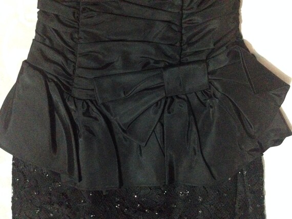 1980s little black dress strapless