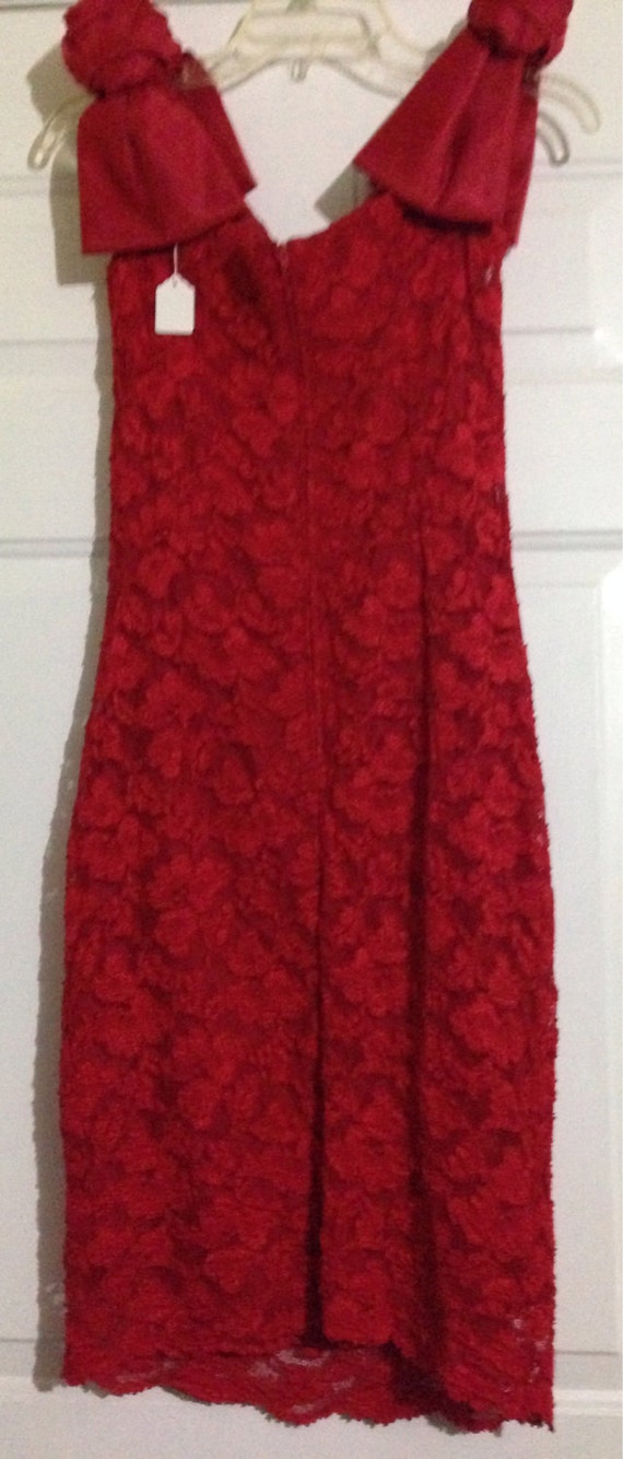 Little red dress size 12 vintage 80s - image 2