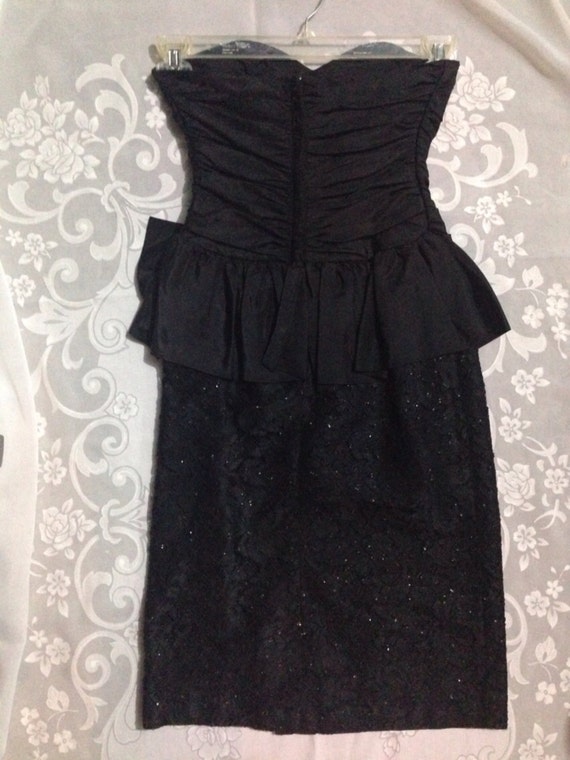 1980s little black dress strapless - image 3