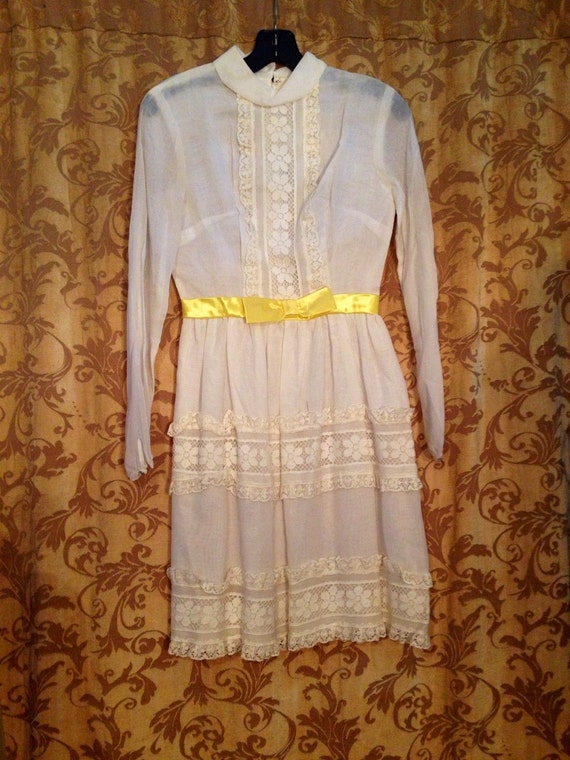Vintage dress Vicky Vaughn vintage Junior linen d… - image 1