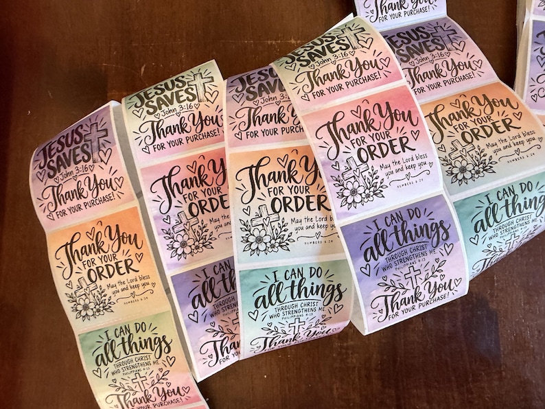 Christian Thank You Stickers | Bible Verse Packaging | Faith Based ...
