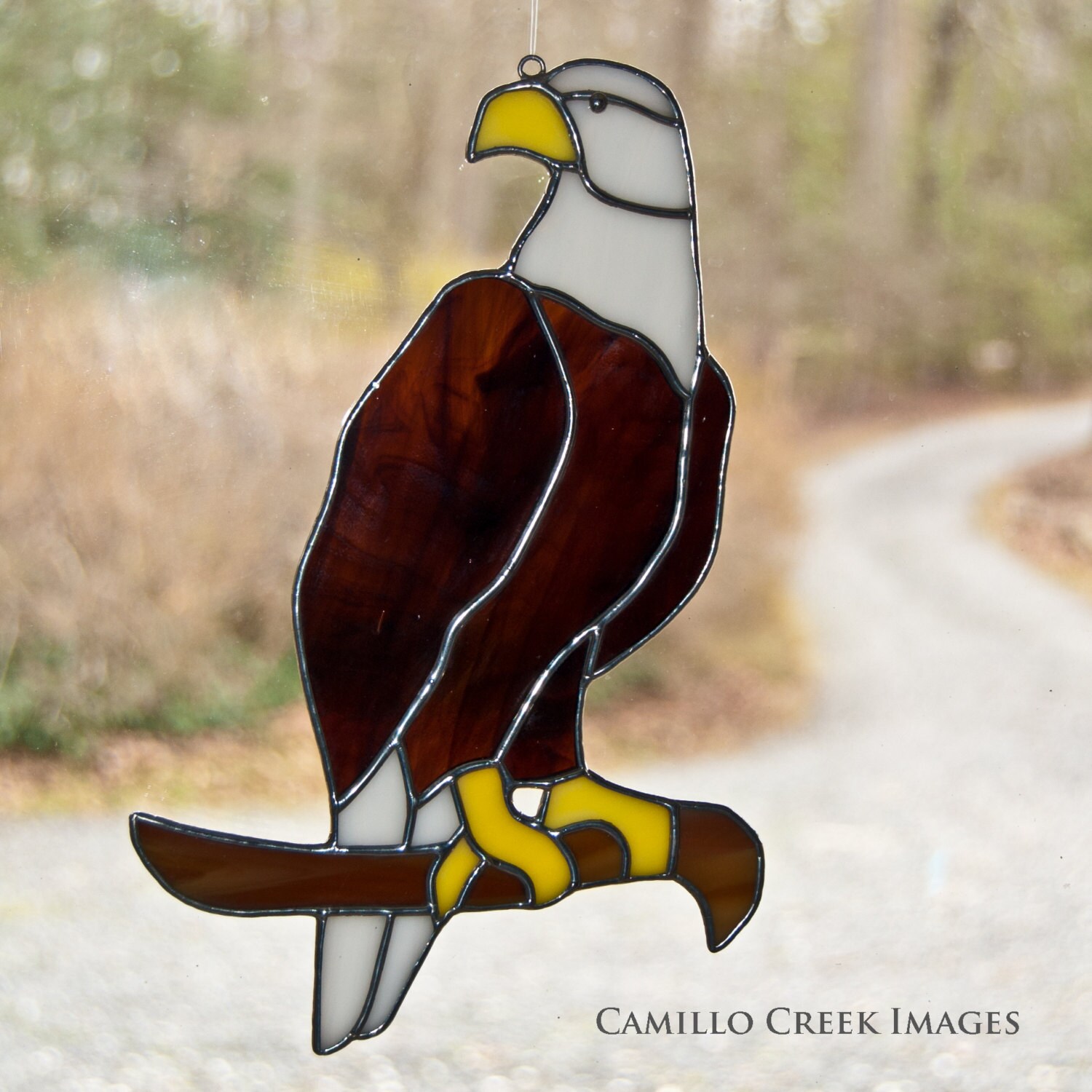 Stained Glass Suncatcher Bald Eagle Etsy