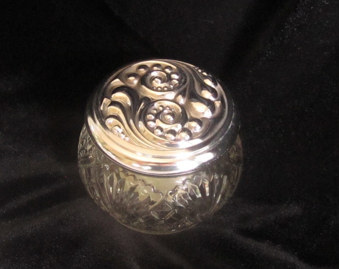Vintage Avon Glass Jar With Silver Swirl Lidrich Moisture Jar Etsy