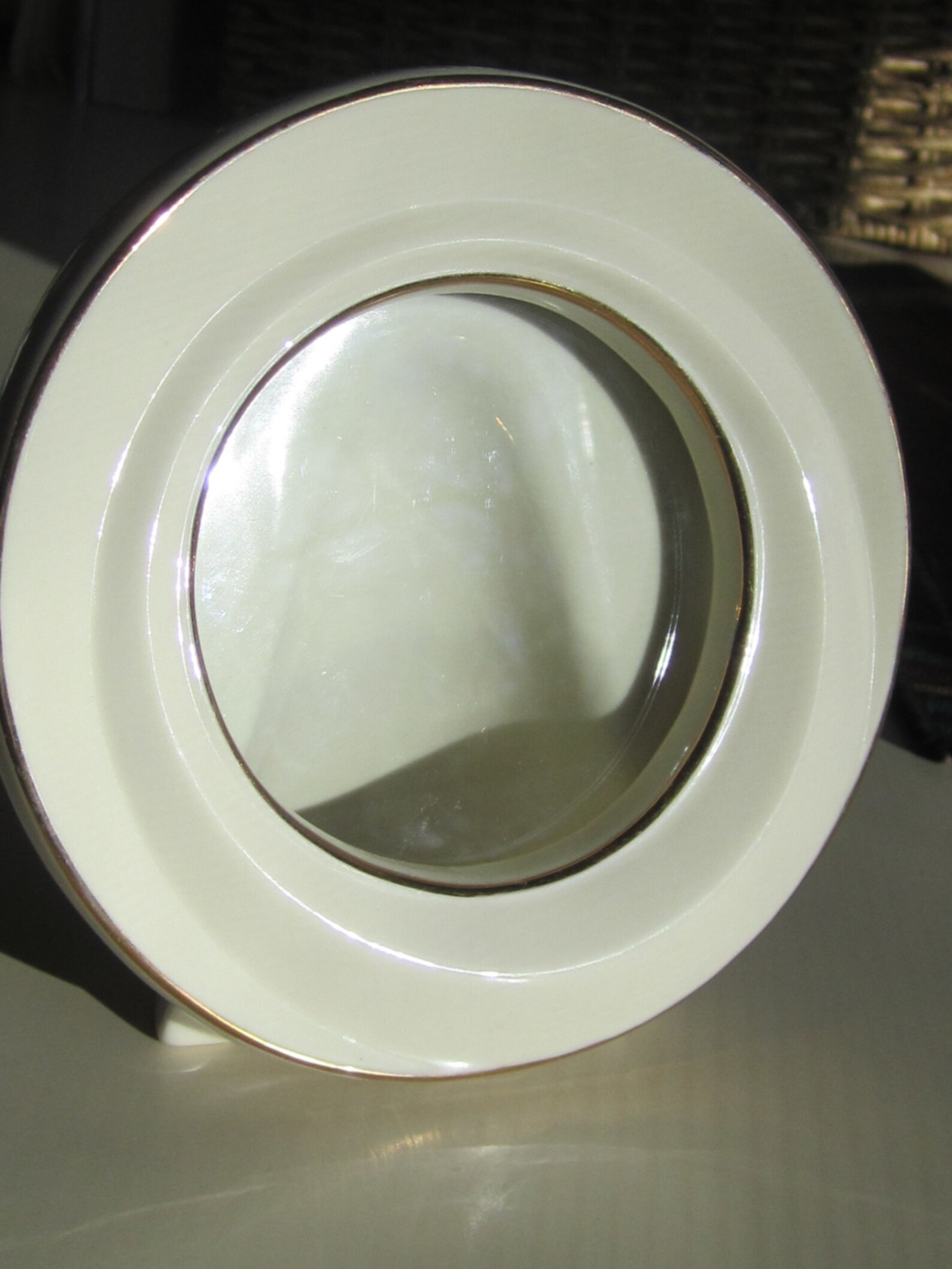 Lenox Round Picture FramePorcelain Frame With Gold TrimGlass Etsy