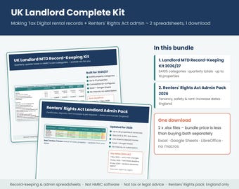 UK Landlord MTD & Renters' Rights Act Tracker Bundle (2026/27)
