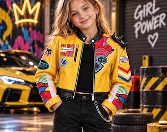 Rumi KPop Demon Hunters Kids Yellow Jacket, Anime Cosplay Costume, K-Pop Demon Hunters Outfit, Gaming Inspired Kids Jacket