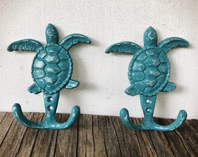 BOLD Jade Sea Turtle Wall Hooks // Coat Hooks Towel Hooks // Etsy