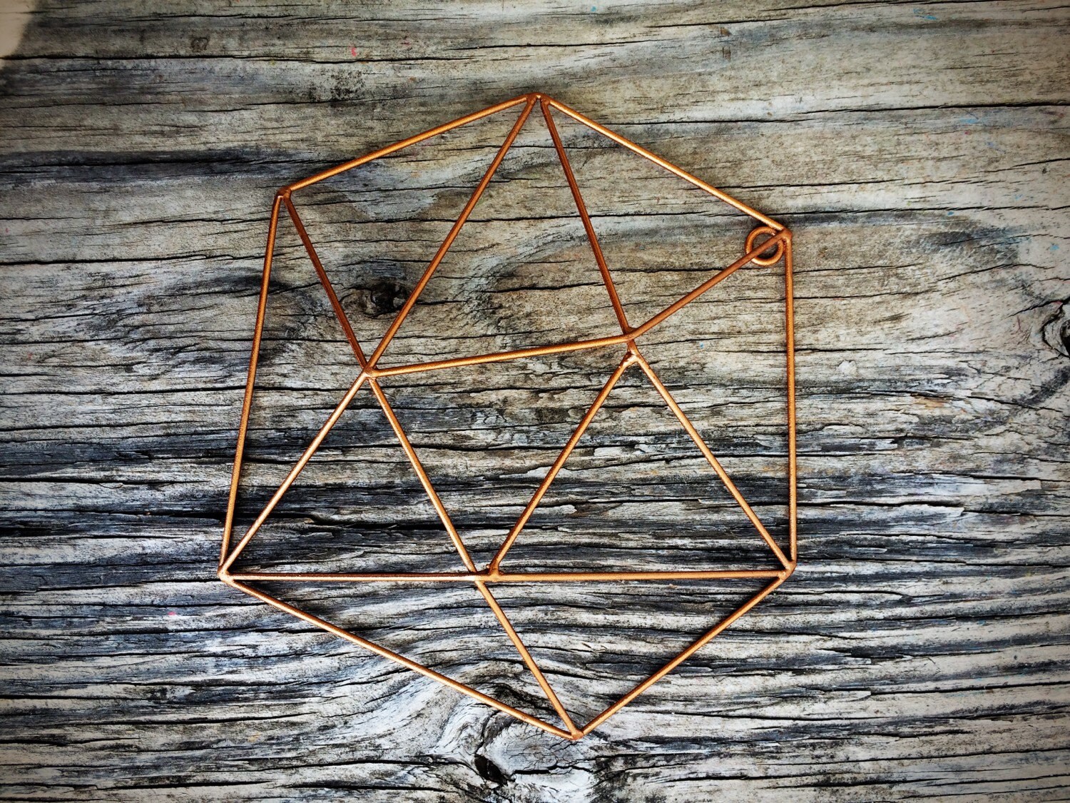 BOLD 3D Geometric Metal Crystal Wall Art // Metallic Copper // Etsy