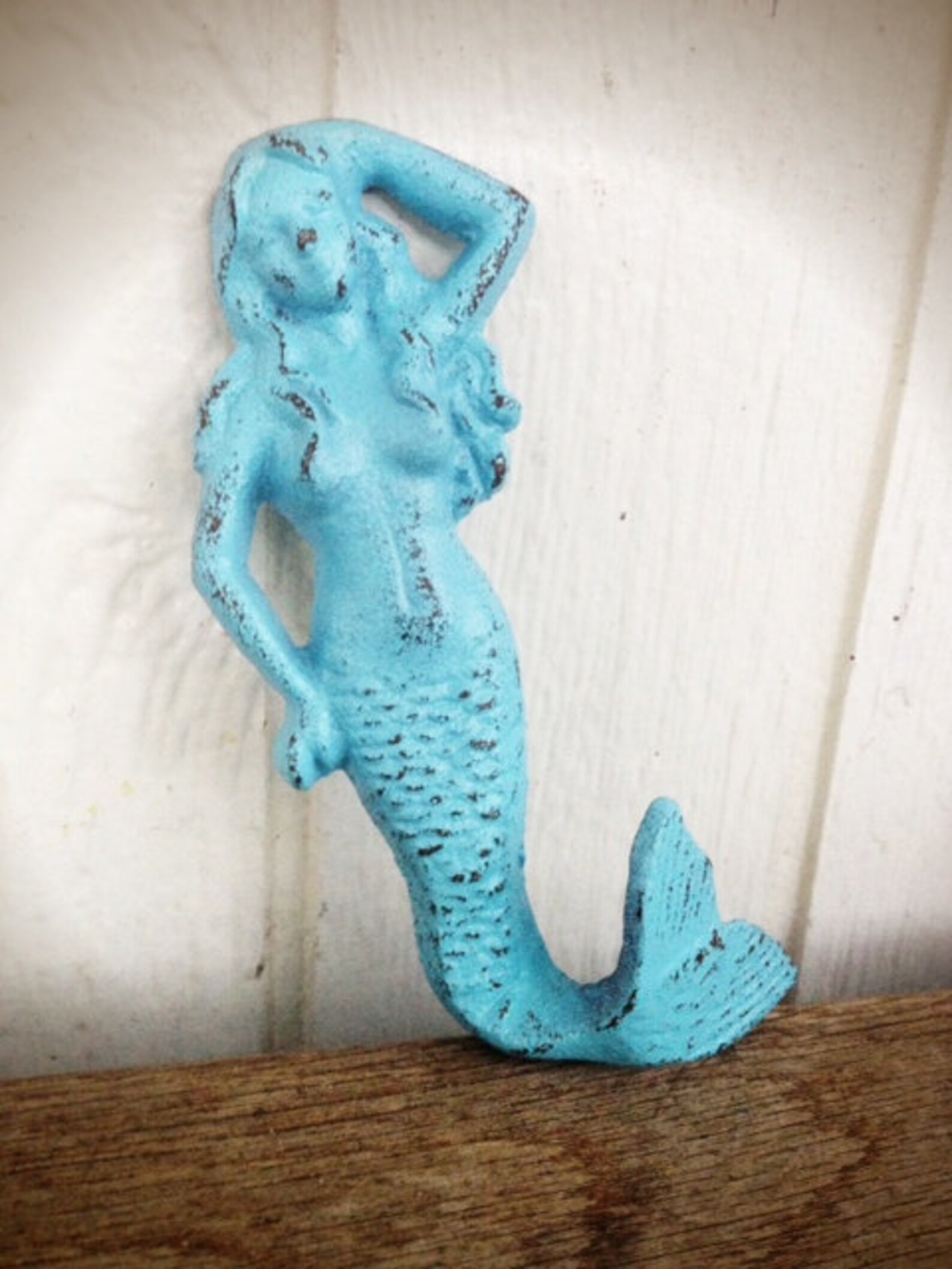 Baby Blue Mermaid Wall Hook Decor / Beach Coat Key Hook / Etsy