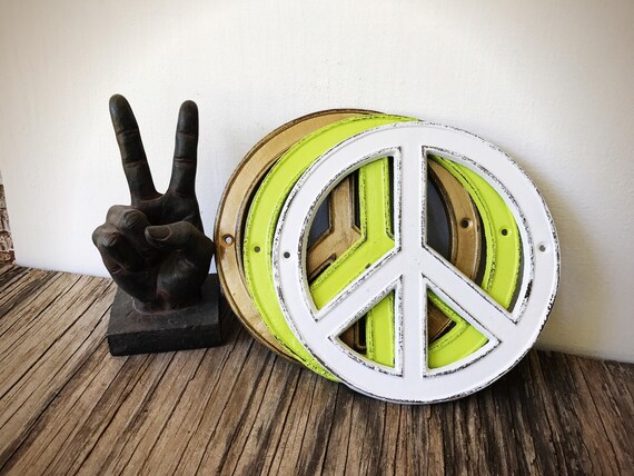 Peace Sign Wall Art Boho Nursery Decor Minimalist Wall Etsy