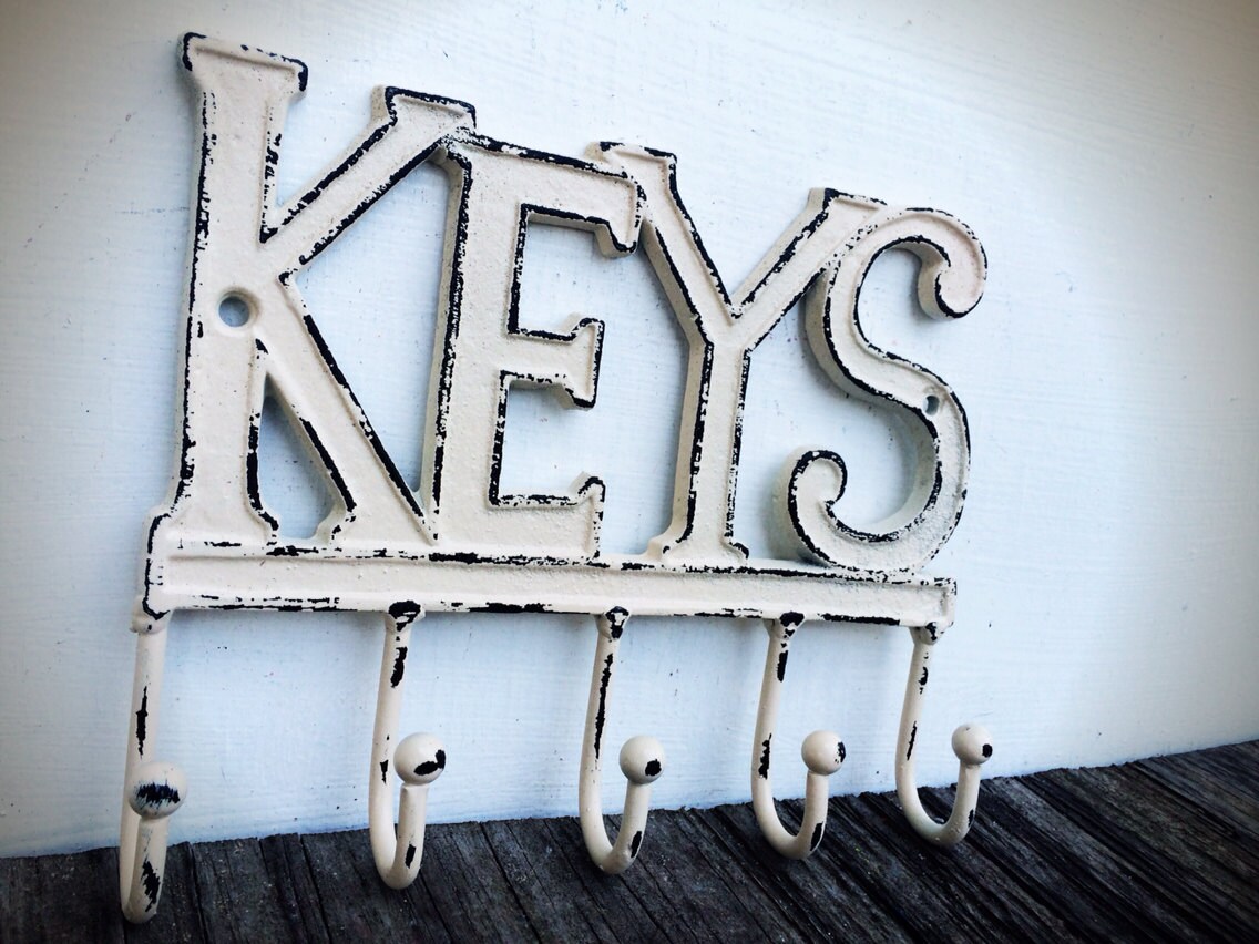 BOLD keys Key Wall Hook // Creamy Linen Ivory Etsy Canada