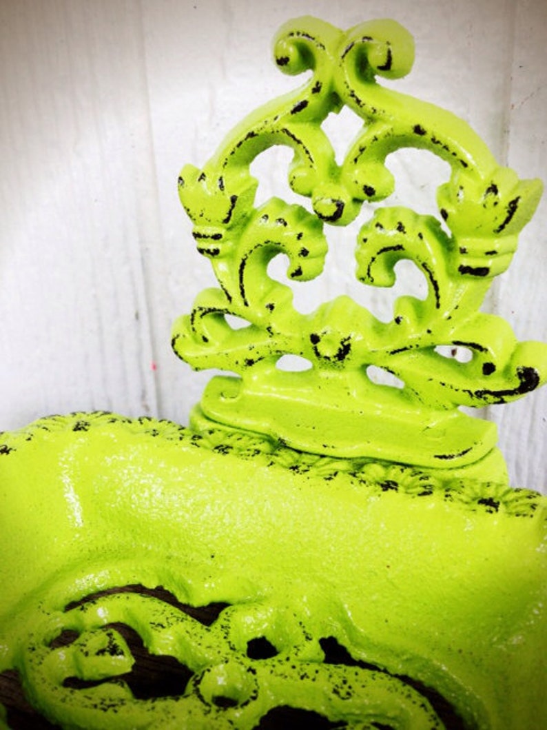 Chartreuse Lime Green Business Card Holder or Soap Dish Modern Victorian Office Storage Rustic Kitchen Accessory Housewarming Gift