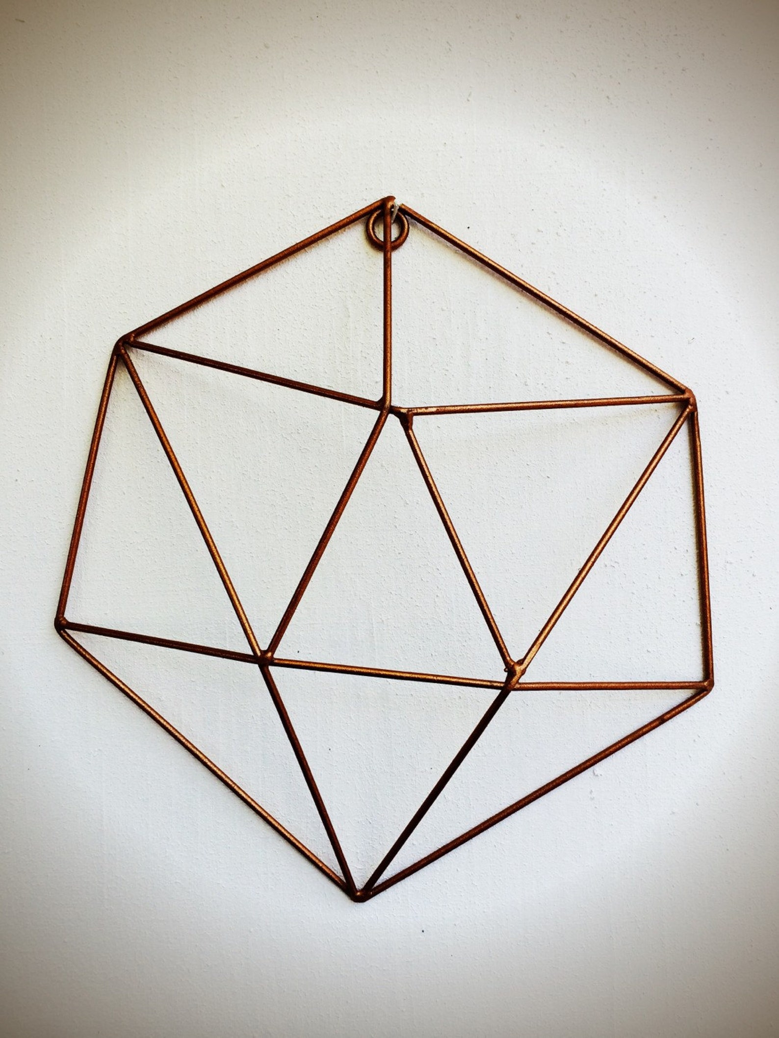BOLD 3D Geometric Metal Crystal Wall Art // Metallic Copper // Etsy