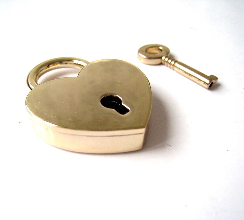 Gold Heart Lock Key Set for Hand Bag Clutch Backpack 1pc Etsy