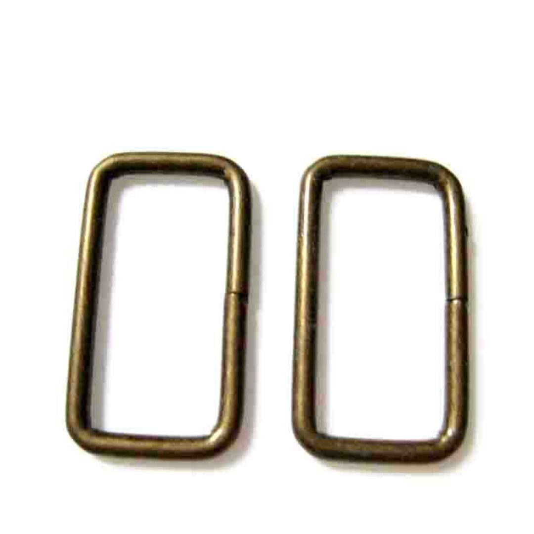 Antique Brass Rectangle Rings Finding for Handmade Bag Set of 20pcs 3