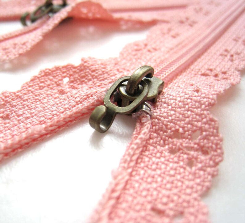 Pink Floral Lace Zipper Zip Fastener 23.5cm Long 2pc Etsy