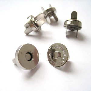 14mm Silver Magnetic Snaps Closures - Pack of 10sets