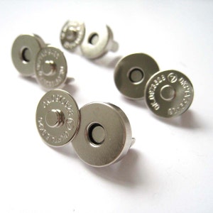 14mm Silver Magnetic Snaps Closures Pack of 25sets image 1