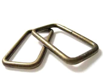 Antique Brass Rectangle Rings Finding for Handmade Bag - Set of 2pcs (3.4cm x 1.5cm)