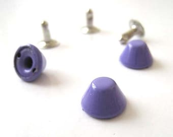 10mm Purple Metal Bucket Studs, Metal Bullet Spikes Studs - Pack of 10pcs