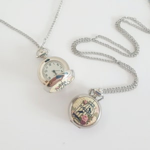 Pocket watch watch with silver chain Pocket watch BIRDS watch chain silver image 5