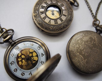 Napoleon - Pocketwatch,with chain,Groomsmen,Groomsmen gifts,Wedding gifts, antique Brass Peaky Blinder