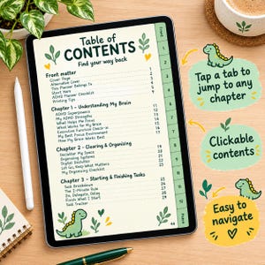 Adult ADHD Planner Printable, Hyperlinked GoodNotes iPad Bundle, 224 Pages, Brain Dump, Daily Weekly Monthly, A4 A5 US Letter