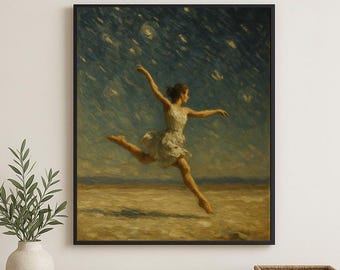Ballet Dancer Painting: Utah Salt Flats Vintage Art Print (Digital Download)