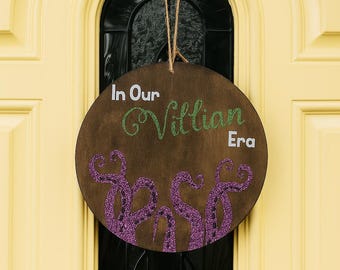 Villain Era Halloween Door Hanger: Ursula Tentacles, Spooky Witch Decor