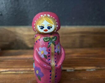 Handmade Cottagecore Matryoshka Pill Jar | Whimsical Trinket Bottle