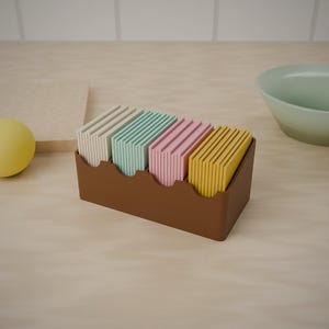 Organizador de bolsitas de té (archivo STL), organizador de té imprimible en 3D con 4 compartimentos para la cocina.