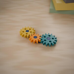 Zahnrad-Fidget-Toy (STL-Datei), 3D-druckbares, direkt druckbares Schreibtischspielzeug mit drehbaren Zahnrädern