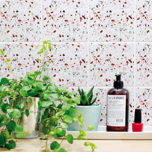 TILE DECAL / tile stickers- set of 4 - &quot;Terrazzo 03&quot;