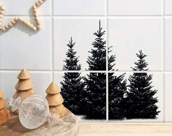 Tile decal - set of 4 -"BLACK FOREST"