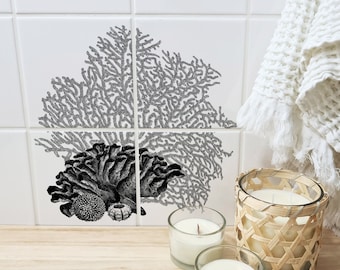 Tile decal - set of 4 -"CORALLO"