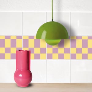 AJEDREZ 03 - Adhesivos para azulejos para paredes y suelos - Juego de 4