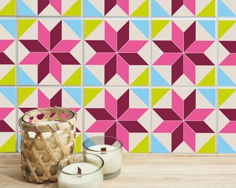 TILE STICKERS - set of 4 - "POLYGON 06"