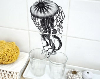 Tilesticker decal - 2pieces -"JELLYFISH"