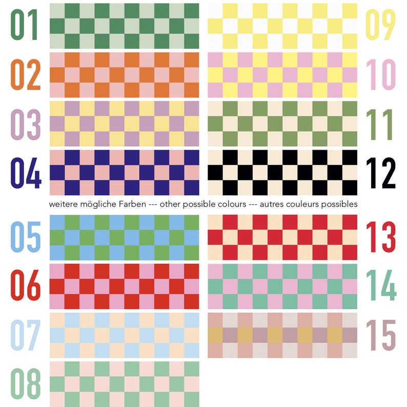 Peel and Stick Tile Border – Set of 12 – Checkerboard Mint Green Pink – Bathroom Kitchen – Dopamine Decor – Made in Germany image 10