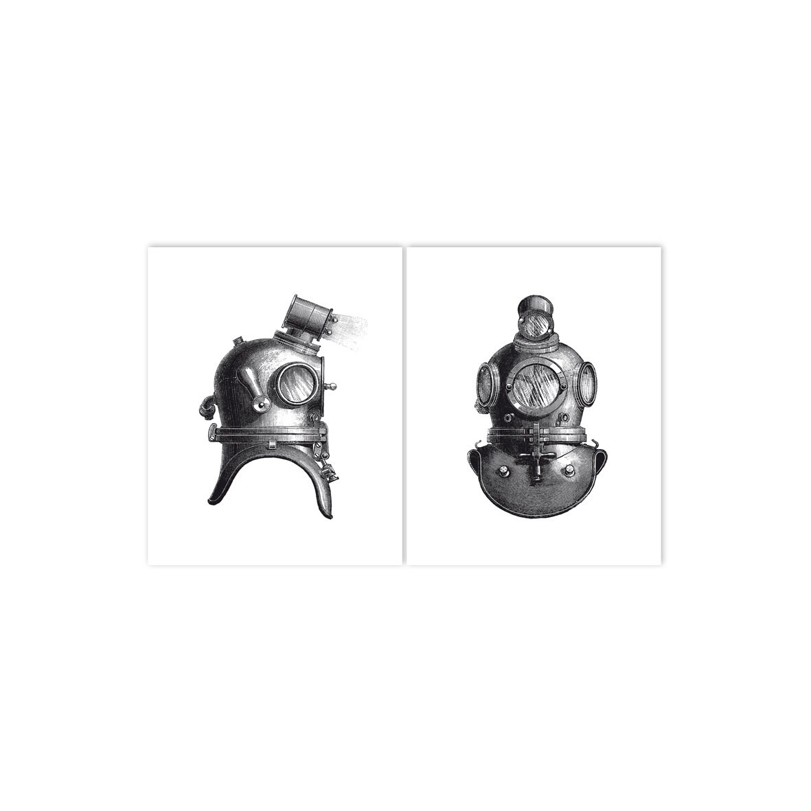Diving Helmet Tile Stickers – Set of 2 – Peel & Stick – Waterproof ...