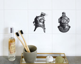 Tile decal - set of 2 - "HELMET"