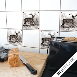 TILE DECALS - set of 4 - "BAMBI"