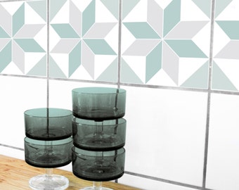 TILE STICKERS - set of 4 - "POLYGON 03"
