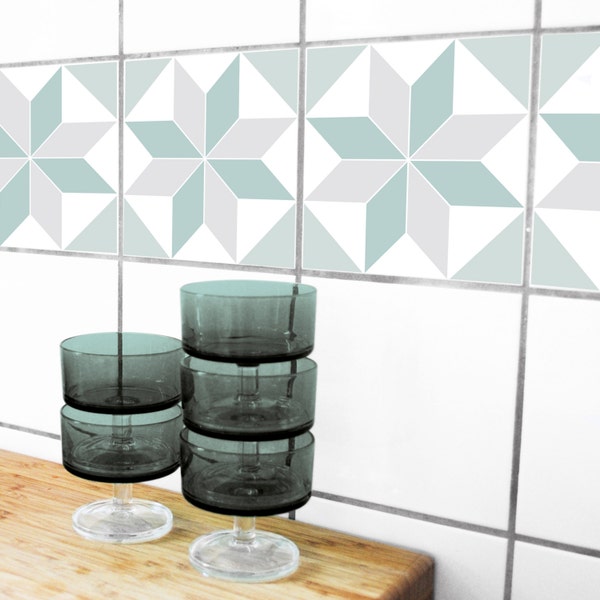 TILE STICKERS - set of 4 - "POLYGON 03"